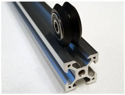 20 by 20mm v-slot extrusion with a V-Wheel