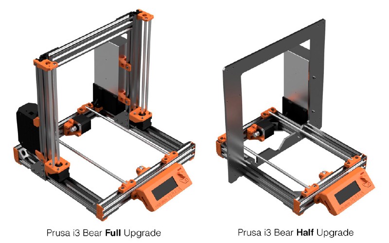 CAD rendering of the Bear Frame 2.0 Half next to the Full configurations