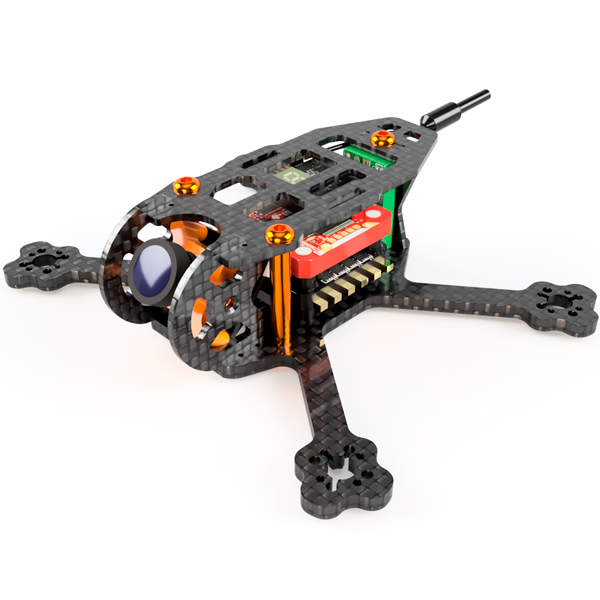 Autodesk Fusion CAD rendering with camera and pseudo electronic but without motors and propellers