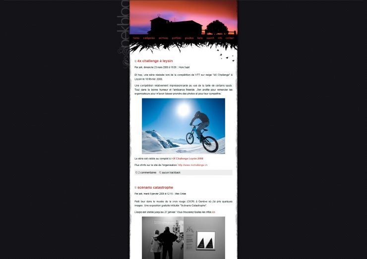 Screenshot of pekride.com blog in 2008